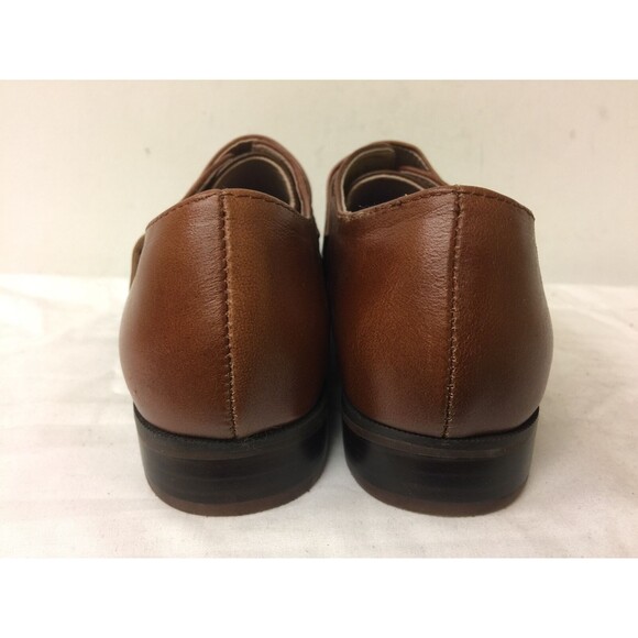 JEFFREY CAMPBELL WOMEN BROWN LOW HEEL LEATHER SHOES  WITH BUCKLE DETAILS SIZE 6M - Picture 6 of 9